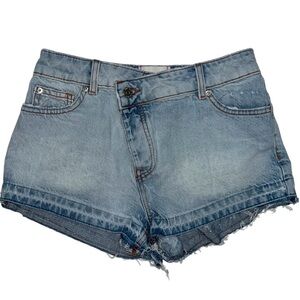 BDG A-Line Denim Shorts Size 26 Light Wash Frayed Hem